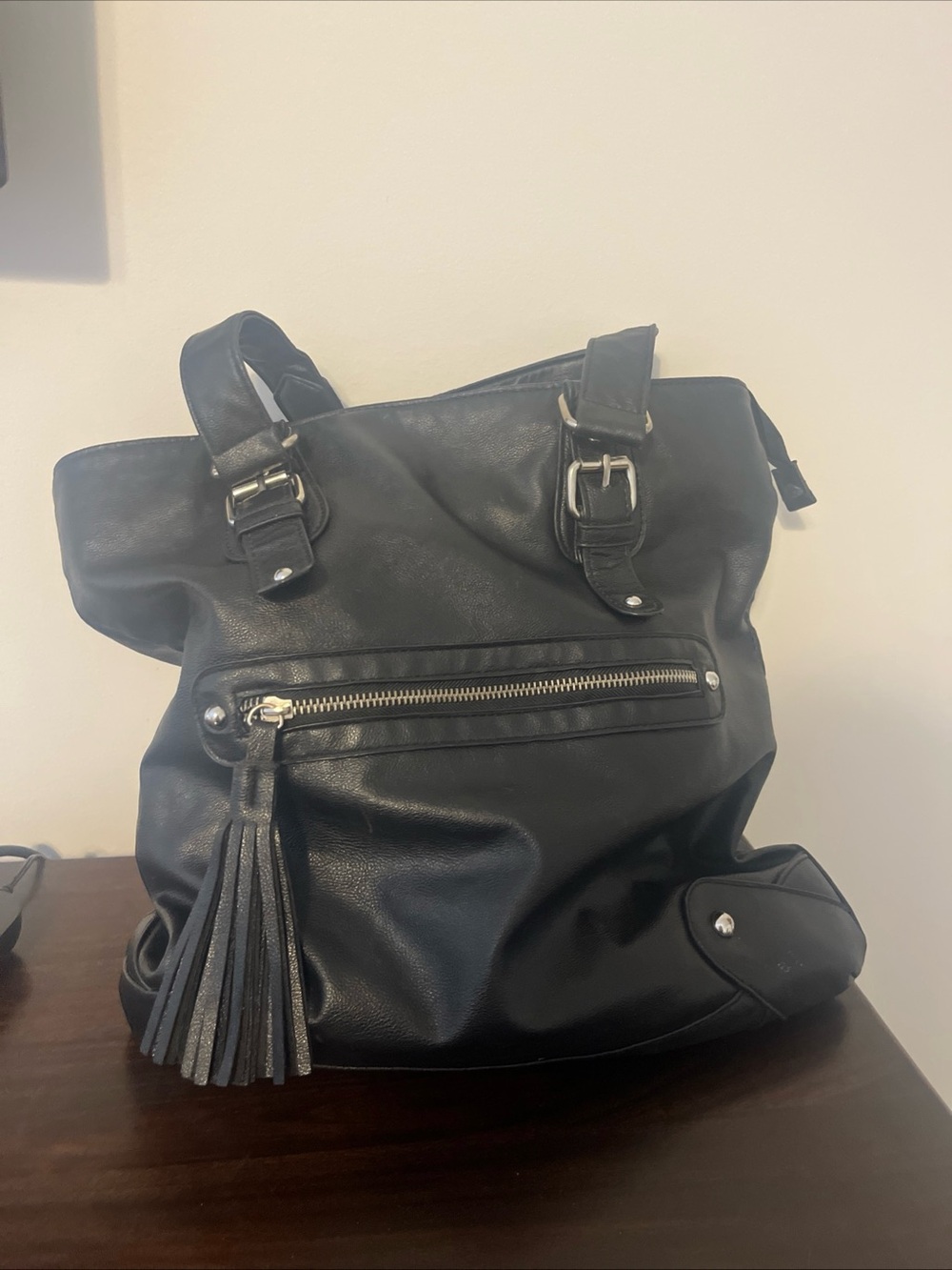 apt 9 black tote bag large
